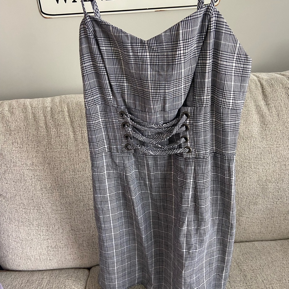 Spaghetti Strap Black/White Dress